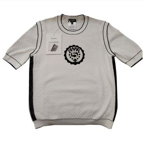 Chanel white and black logo badge t-shirt